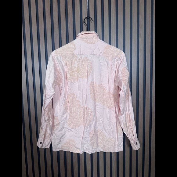 Sun Surf Hawaiian Shirt Medium 15.5 Mens Pink Long Sleeve Bikini Bottom Art - Picture 2 of 7